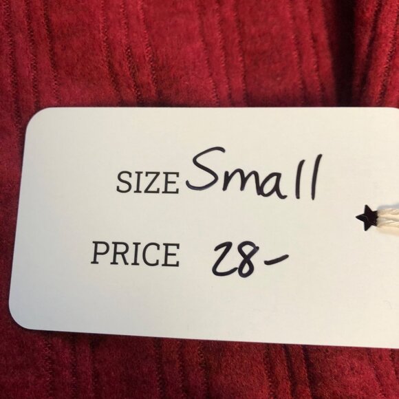 Maroon Red Ribbed Knit Long Sleeve Top Womens Size Small Soft Comfy Sweater NEW - Picture 7 of 8